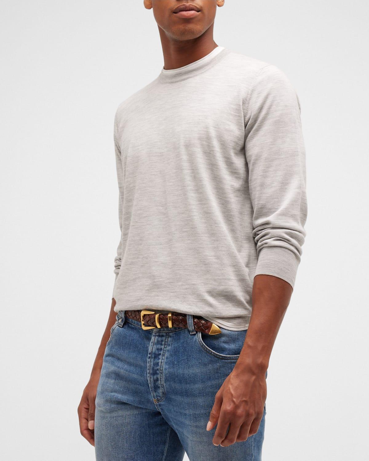 Mens Wool-Cashmere Crewneck Sweater Product Image