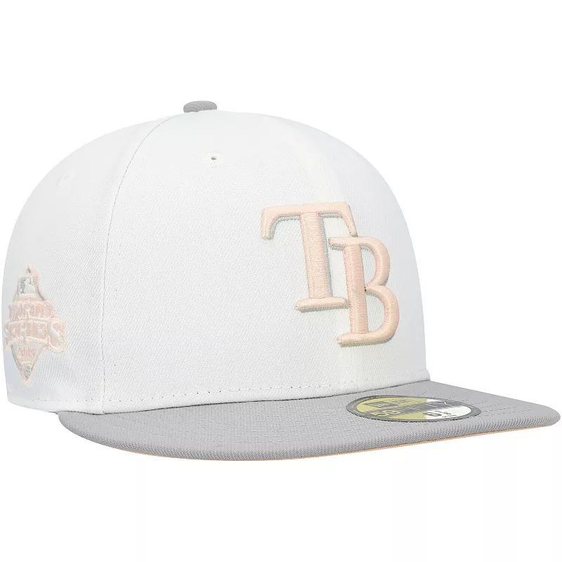 Mens New Era /Gray Tampa Bay Rays 2008 World Series Side Patch Undervisor 59FIFTY Fitted Hat Product Image