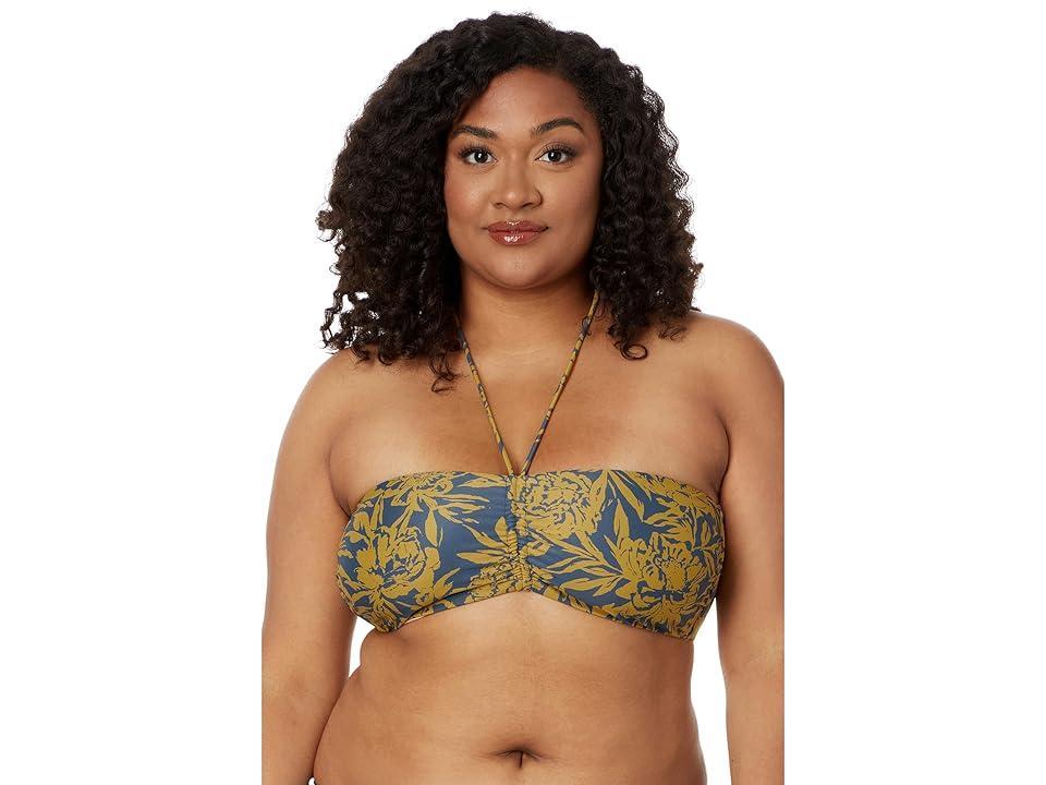 Madewell Cinched Halter Bikini Top in Floral (Deep Shadow) Women's Swimwear Product Image