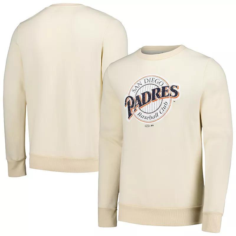 Mens Majestic Threads Oatmeal San Diego Padres Fleece Pullover Sweatshirt Product Image