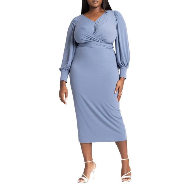 Eloquii Womens Cross Front Midi Dress Product Image