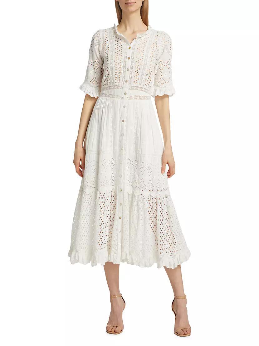 Botina Embroidered Cotton Midi-Dress Product Image