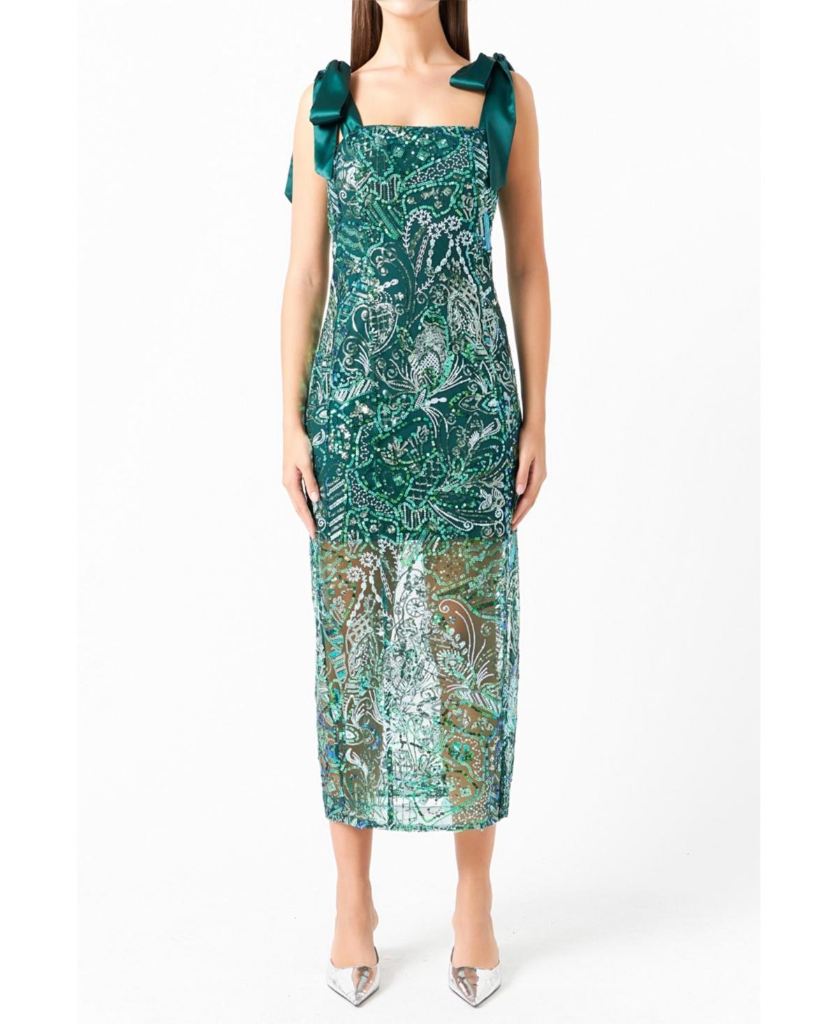 Endless Rose Sequin Tie Shoulder Cocktail Dress Product Image