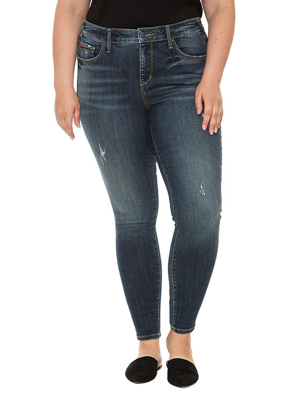 Womens Mid-Rise Distressed Jeggings Product Image