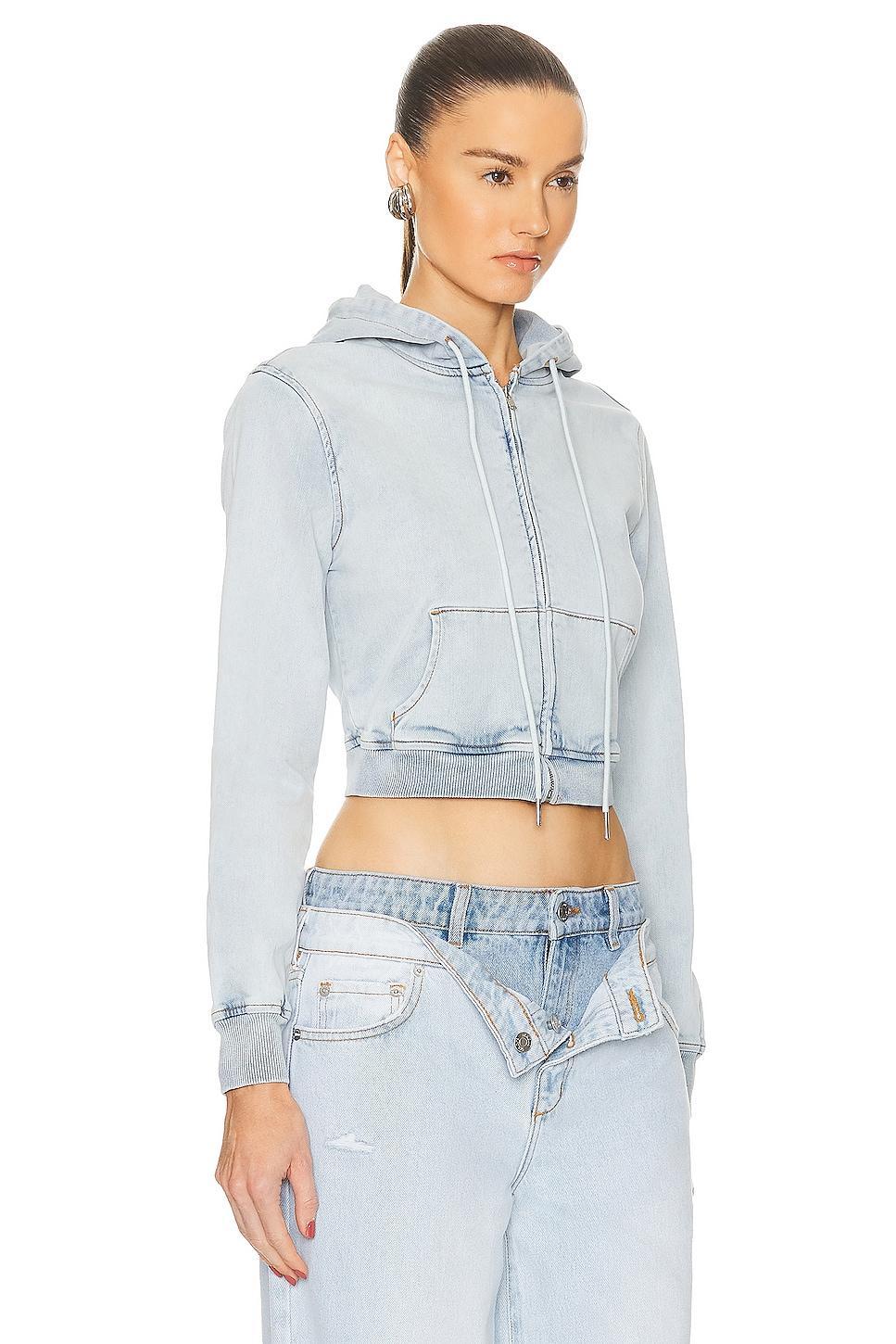 SER.O.YA Edith Cropped Hoodie Blue. (also in L, S). Product Image