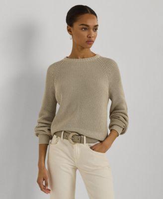 Women's Rib-Knit Blouson-Sleeve Sweater Product Image