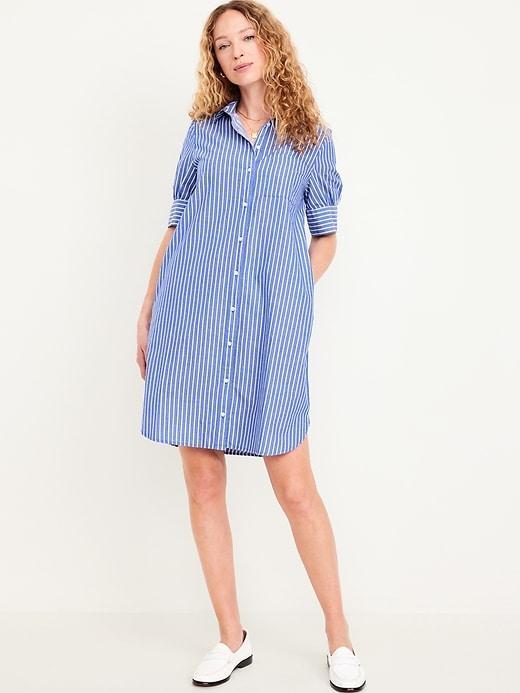 Short-Sleeve Shirt Dress for Women Product Image