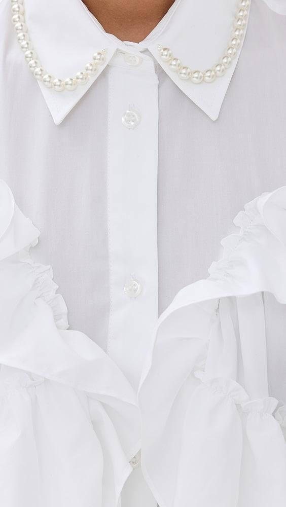 Simone Rocha Petal Sleeve Frill Shirt | Shopbop Product Image