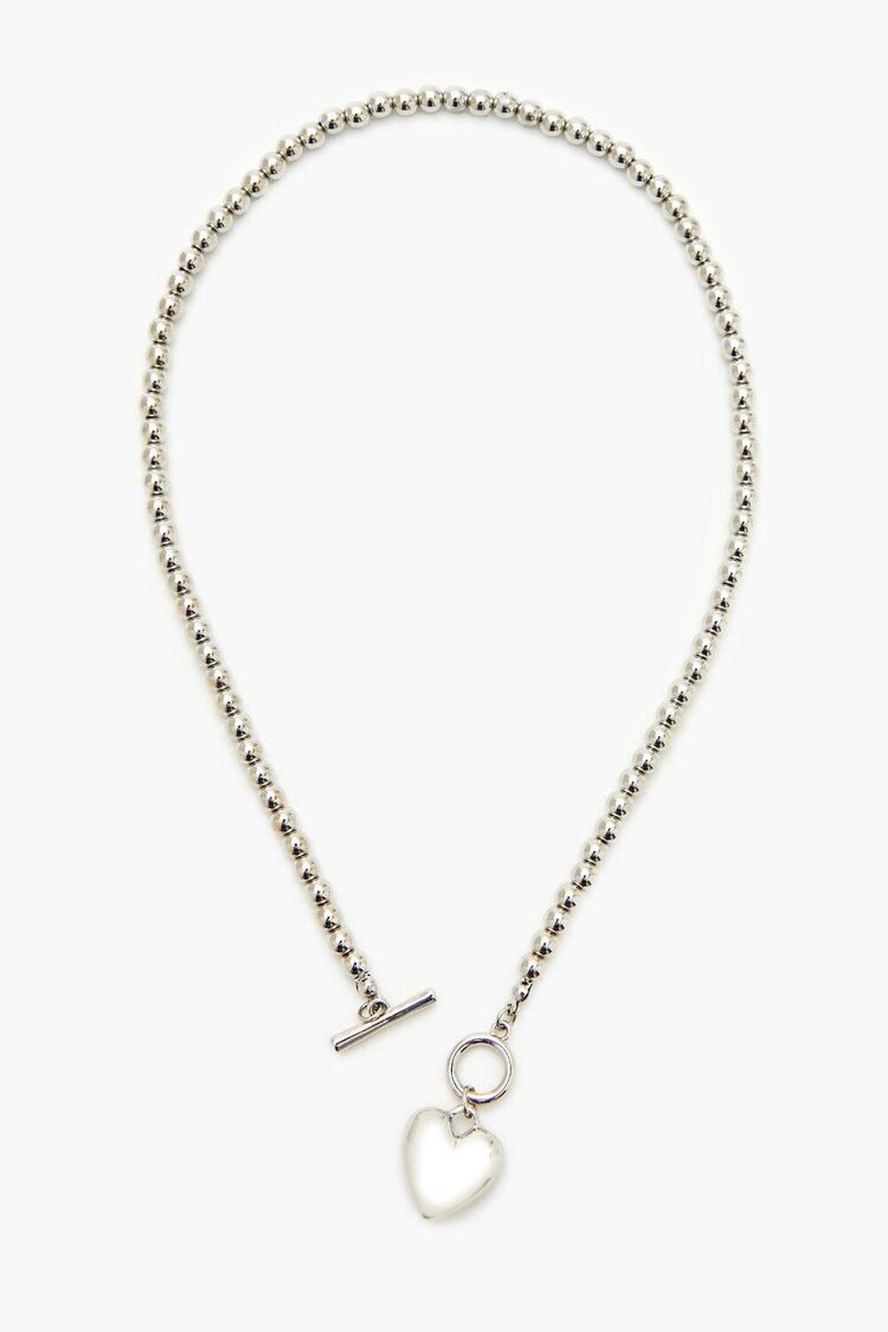 Beaded Heart Toggle Necklace | Forever 21 Product Image