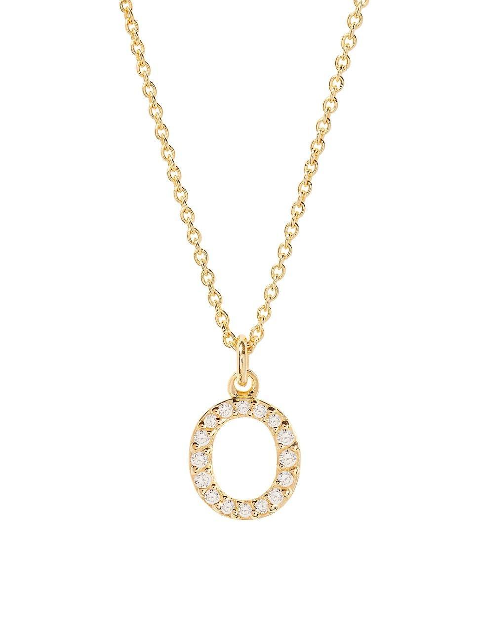 Womens Blaire 14K-Yellow-Gold Vermeil & 0.3-0.11 TCW Diamond Initial Pendant Necklace Product Image