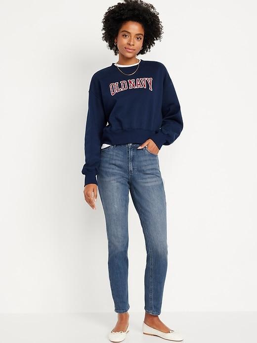 High-Waisted Wow Straight Ankle Jeans product image