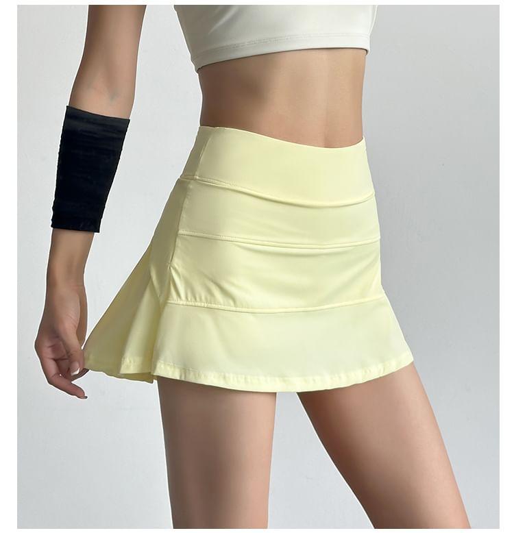 High Waist Plain Sports Skort Product Image