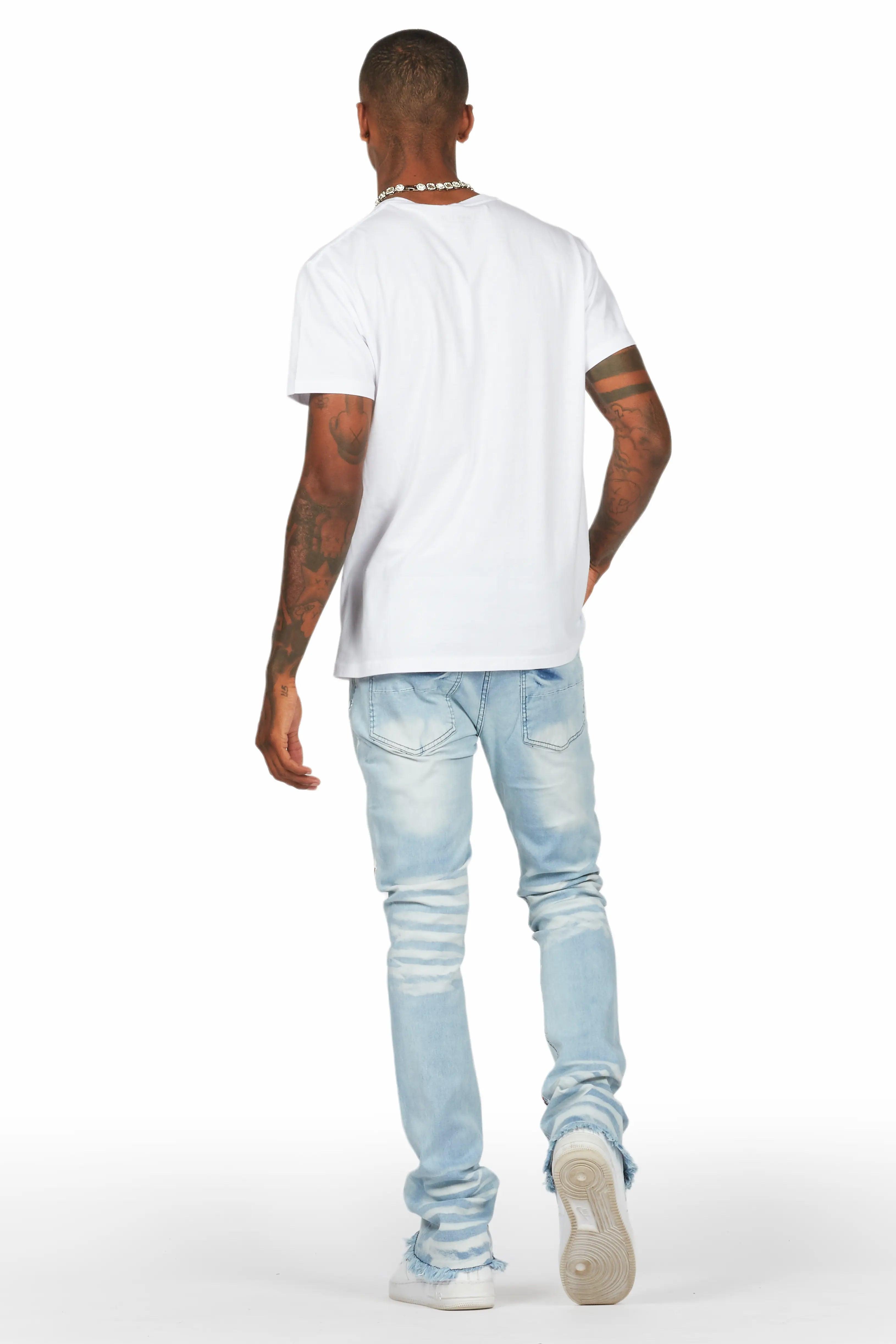 Alvar Blue Painter Stacked Flare Jean Male Product Image