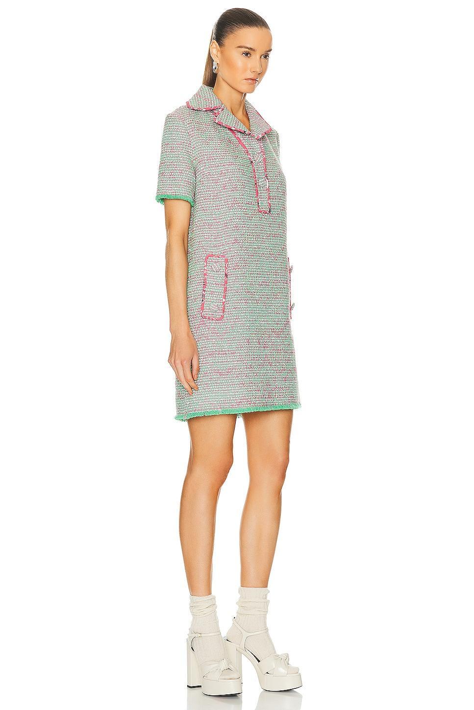 Etro Collared Shirt Dress in Green Product Image