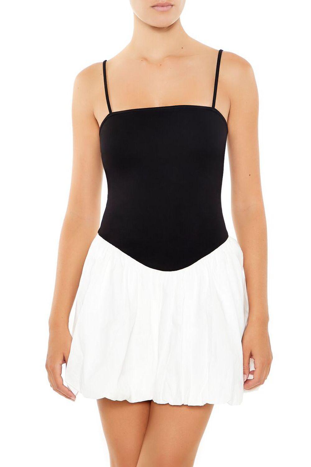 Colorblock Bubble-Hem Mini Dress | Forever 21 Product Image