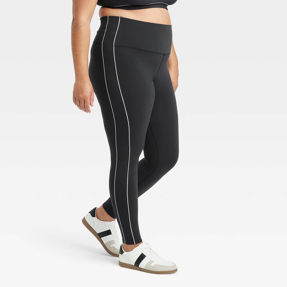 Womens Everyday Soft High-Rise Piped 7/8 Leggings - All In Motion Black 3X Product Image