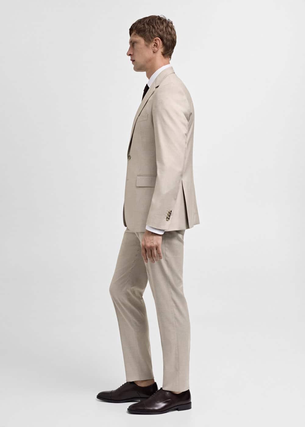 MANGO MAN - Stretch fabric slim-fit suit pants beigeMen Product Image