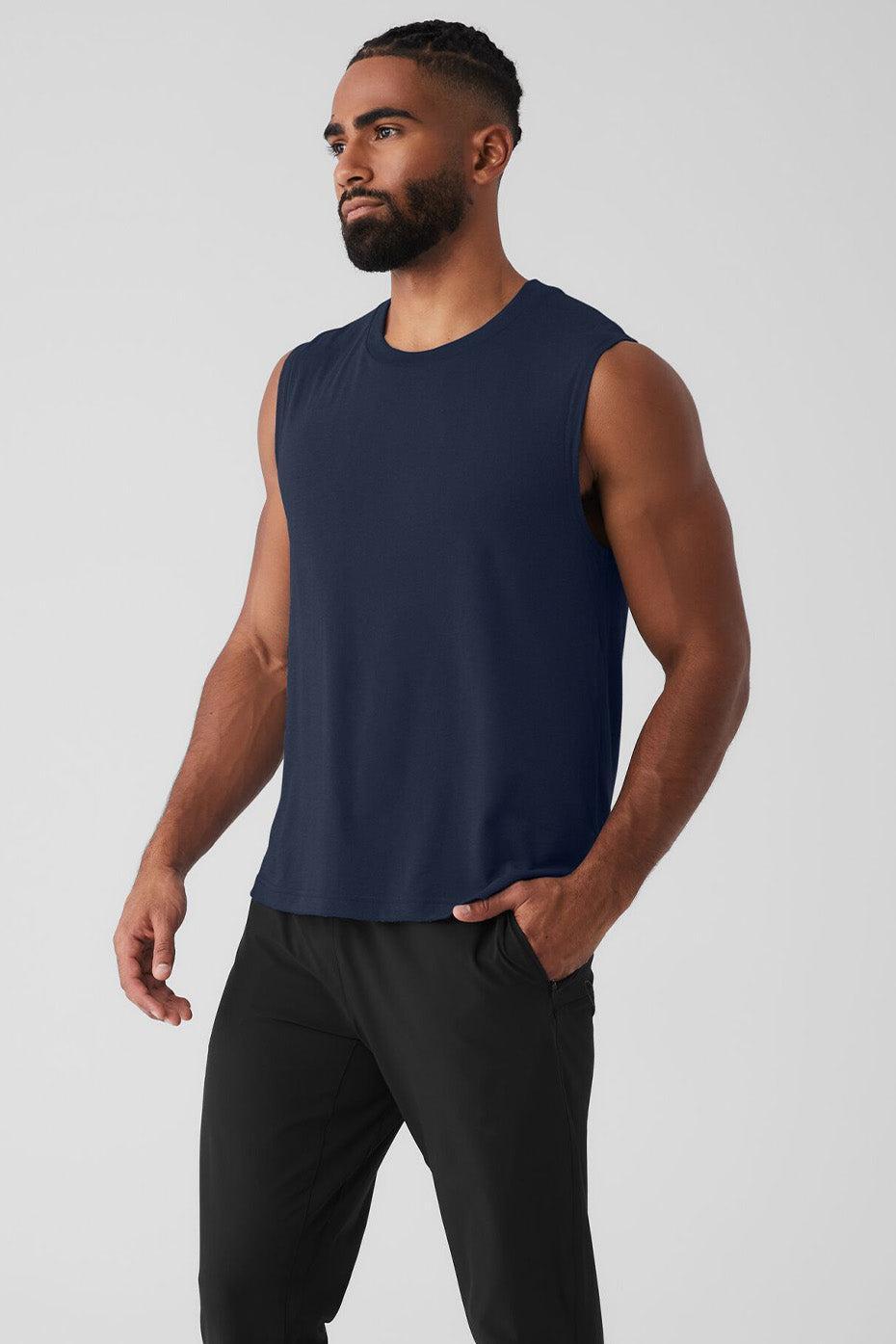 The Triumph Muscle Tank - Navy Male Product Image