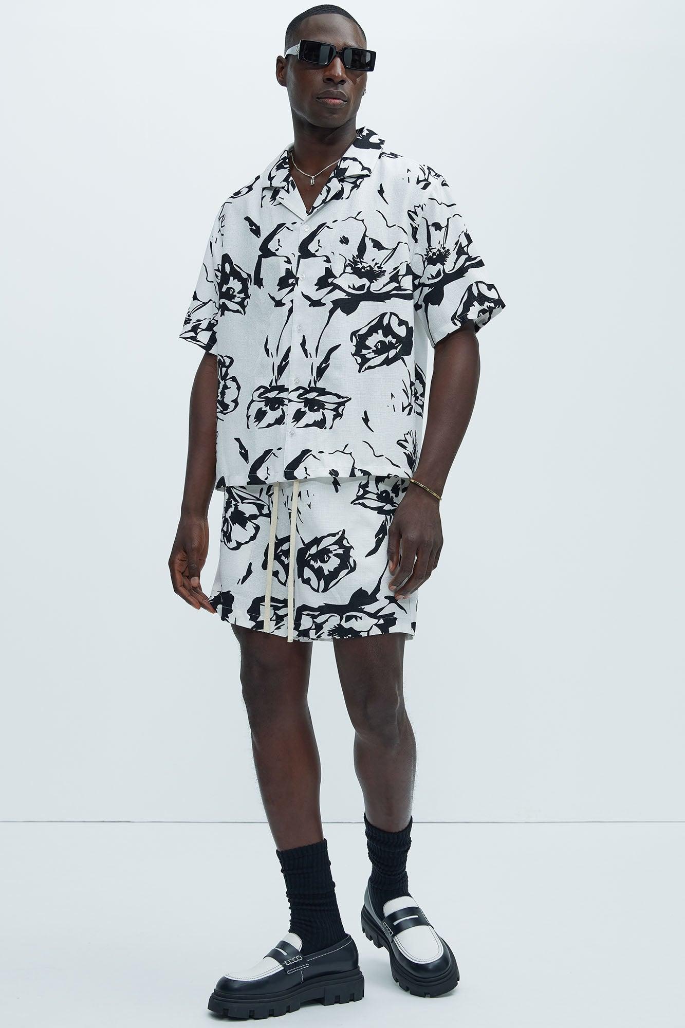 Jette Floral Shirt - Black/White Product Image