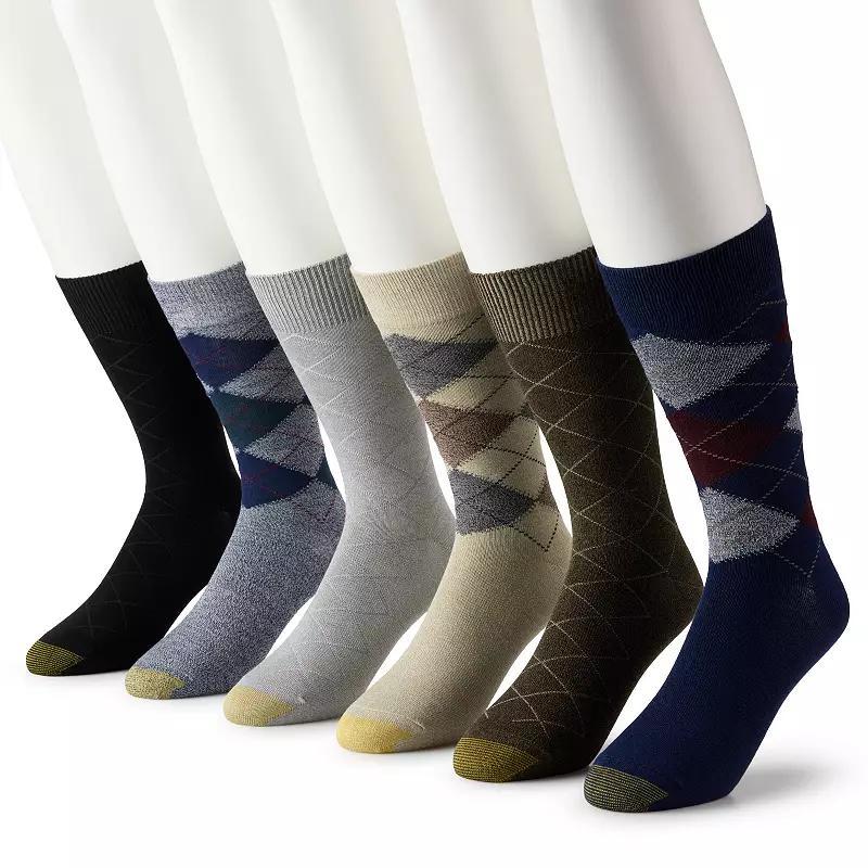 Mens GOLDTOE 6-pack Cambell Argyle Crew Socks Product Image