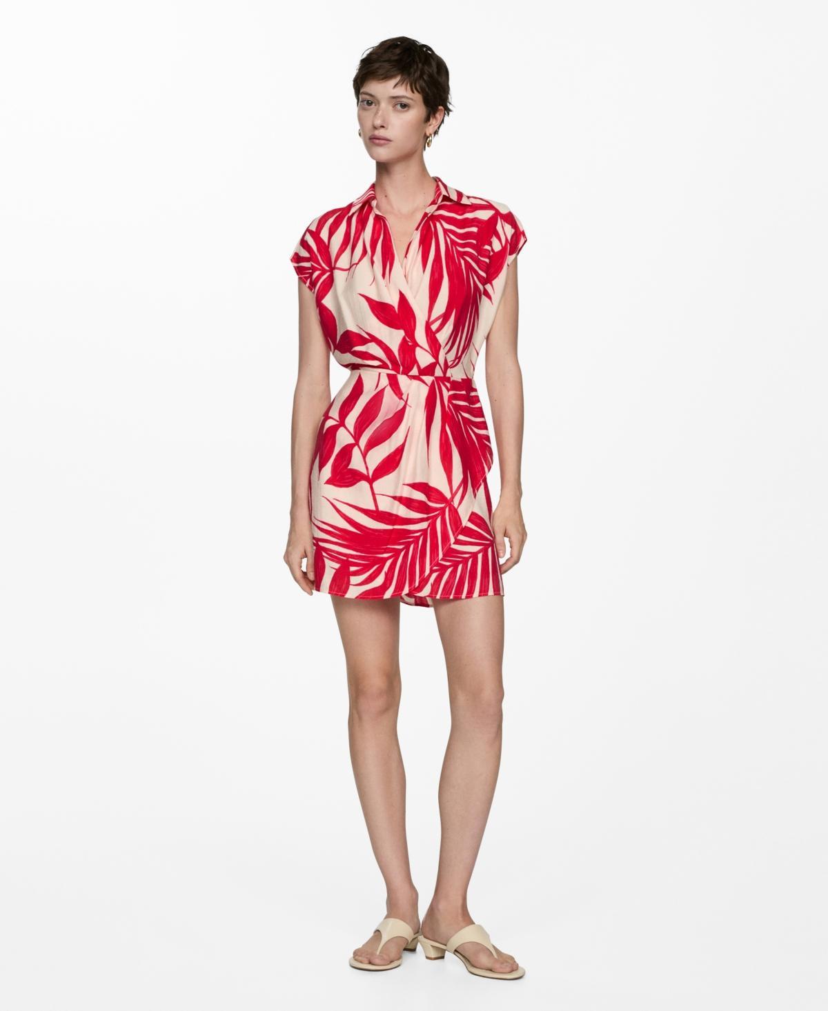 Mango Womens Print Wrap Dress Product Image