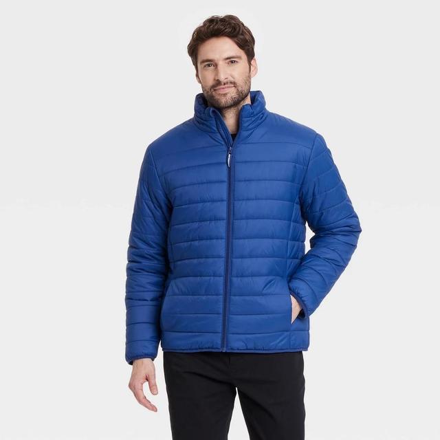 Mens Lightweight Puffer Jacket - Goodfellow & Co Blue XL Product Image