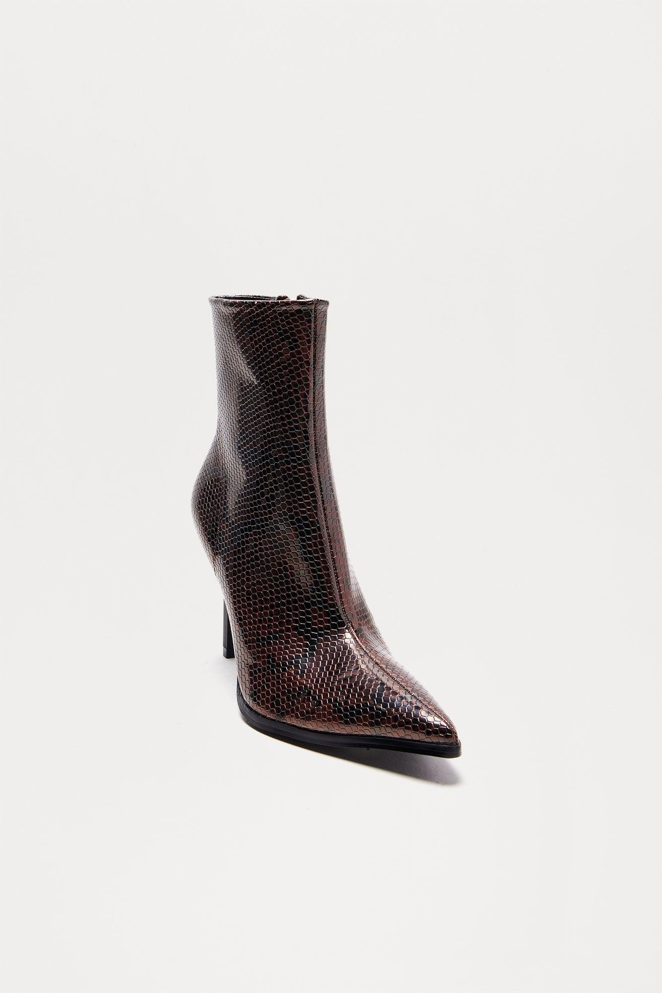 Ozzy Stiletto Booties - Brown Product Image