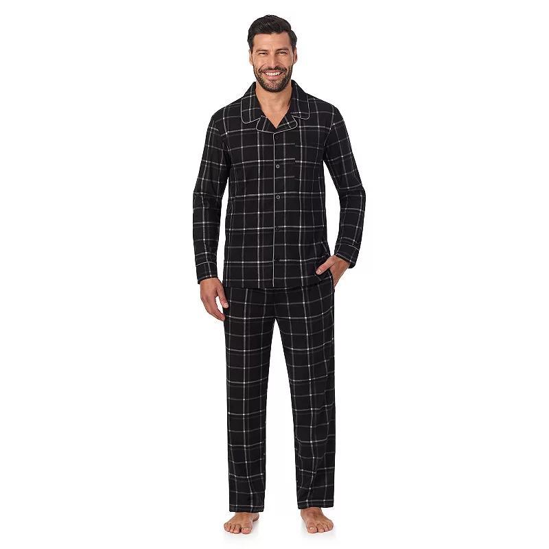 Mens Cuddl Duds Cozy Lodge Notch Collar Pajama Top & Pajama Pants Set Product Image