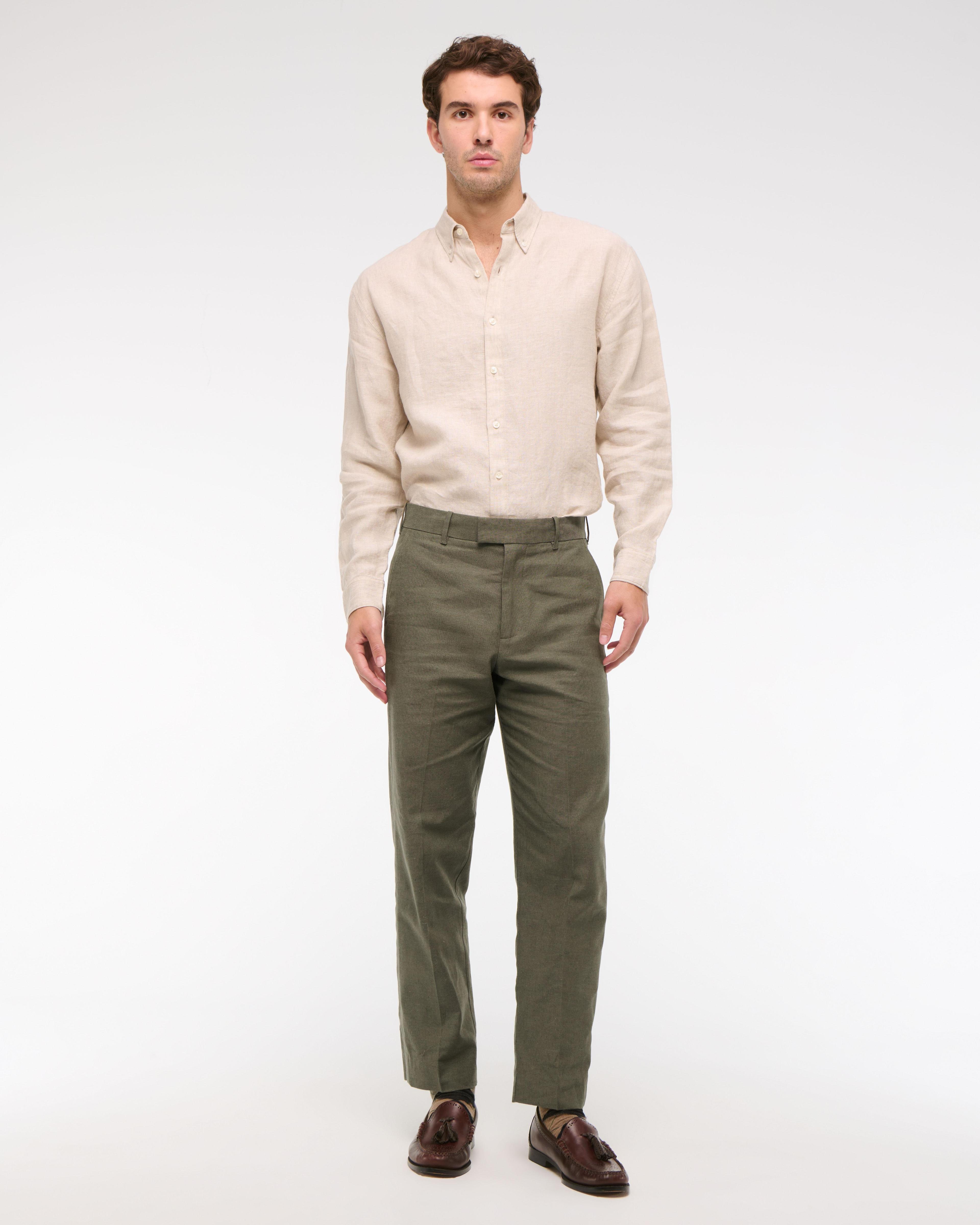 The A&F Collins Tailored Linen-Blend Suit Pant Product Image