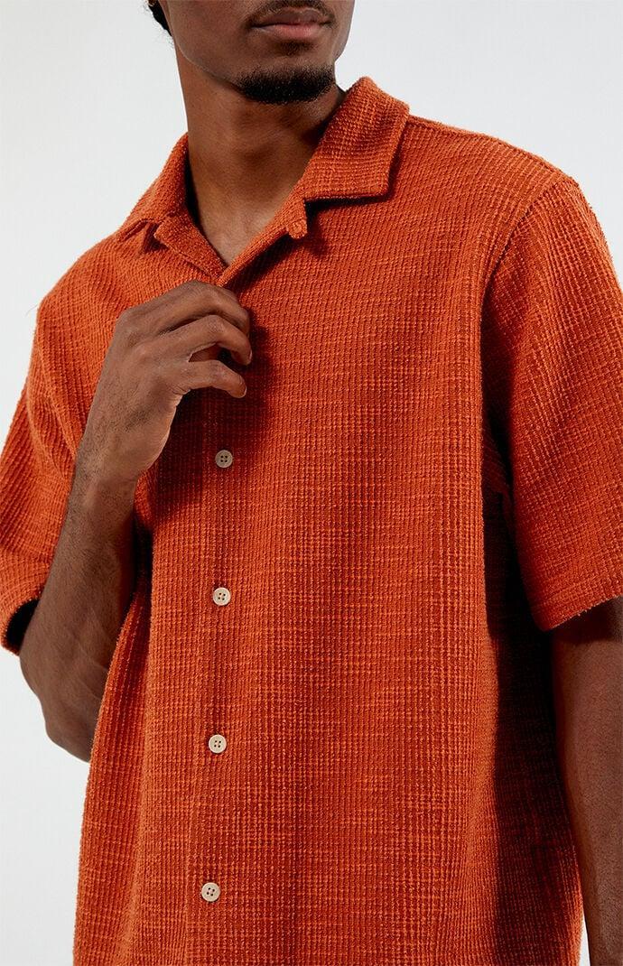 Men's Textured Oversized Camp Shirt Product Image