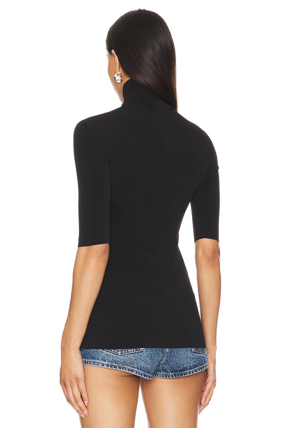 Slim Fit Short Sleeve Turtleneck Top Norma Kamali Product Image