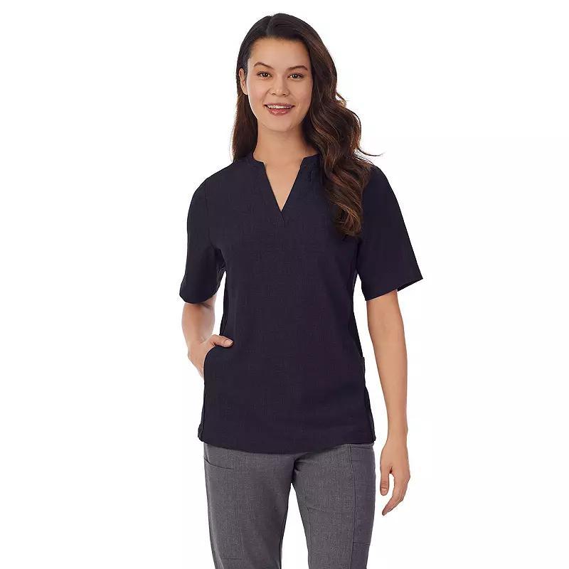 Womens Cuddl Duds Scrubs 4-Pocket Split Neck Top Product Image