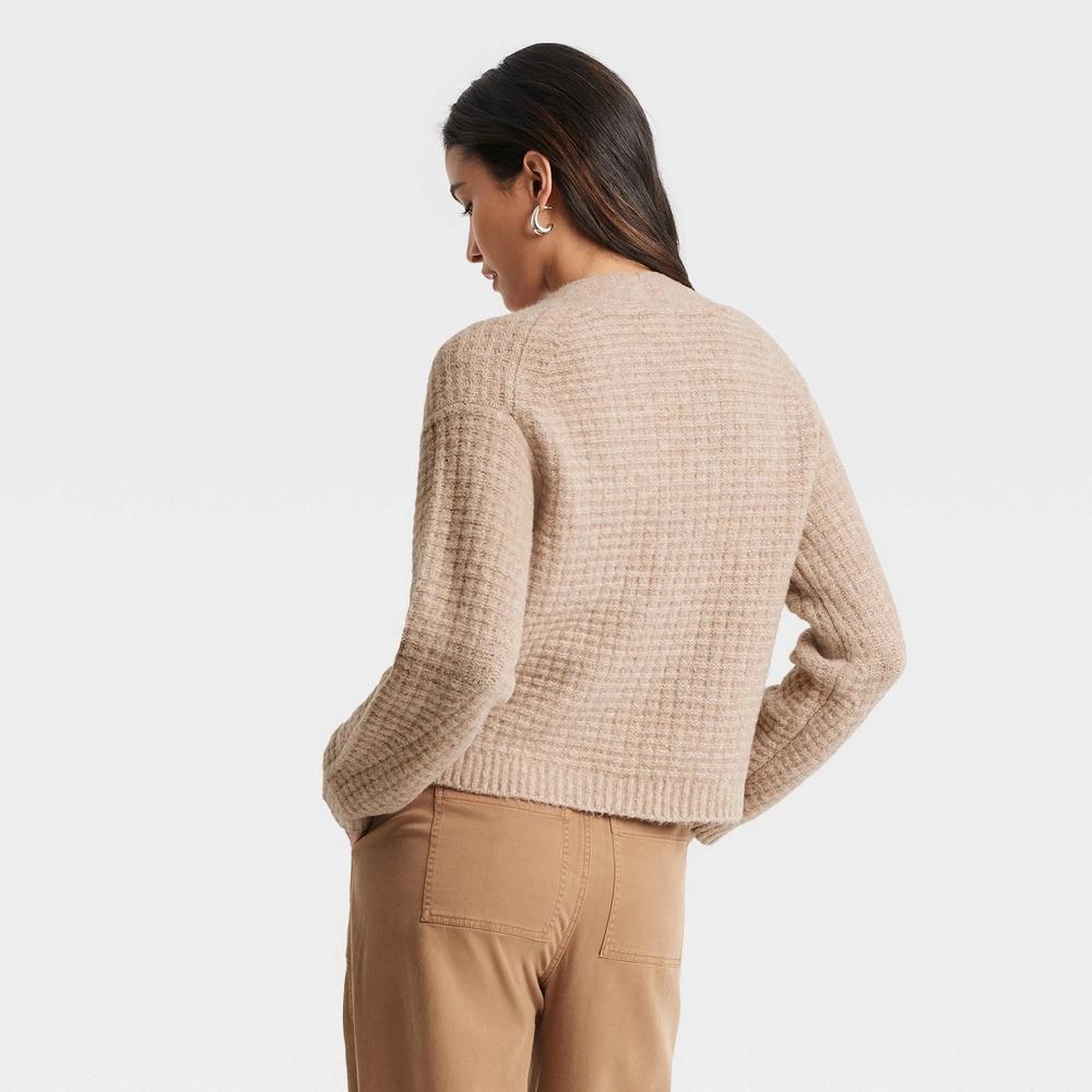 Women's Cozy Knit Button-Down Cardigan - Universal Thread™ Tan XS Product Image