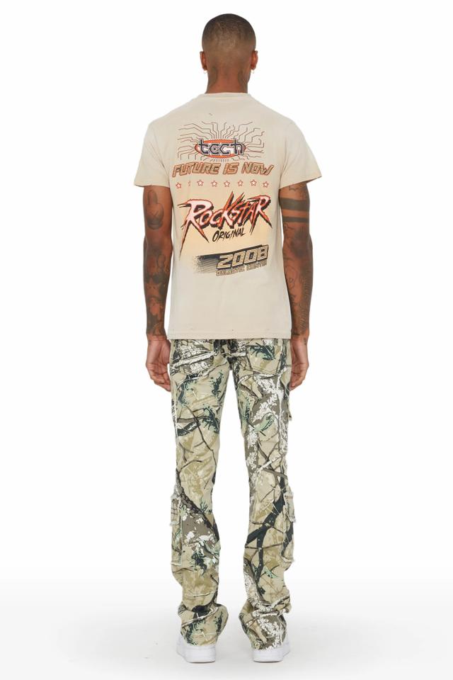 Tyrell Tree Camo Stacked Flare Cargo Jean Male Product Image