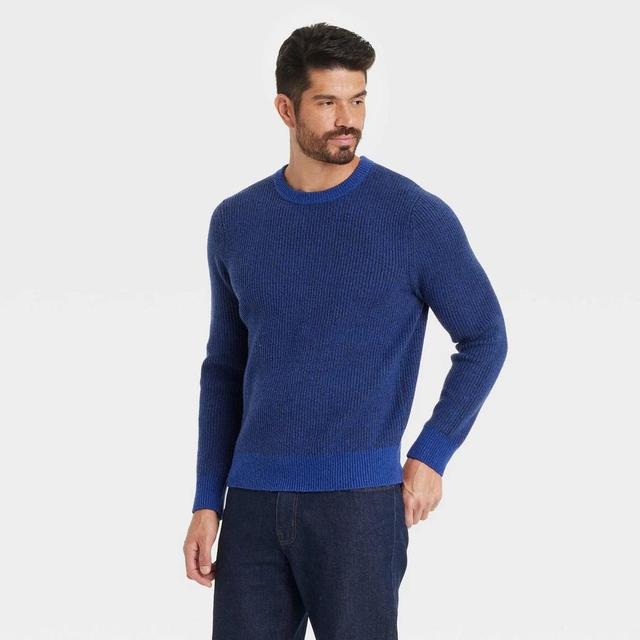 Mens Crewneck Pullover Sweater - Goodfellow & Co Blue M Product Image