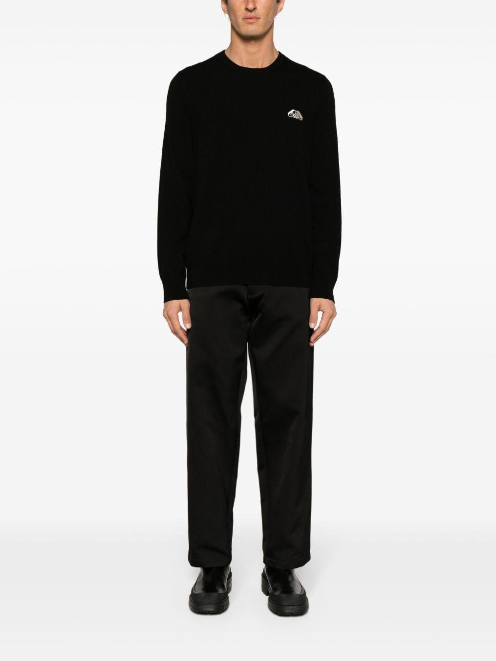 Logo-embroidered Cashmere Blend Jumper In Black Product Image