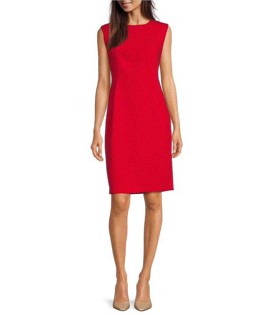 Donna Karan Sleeveless Crew Neck Sheath Dress product image