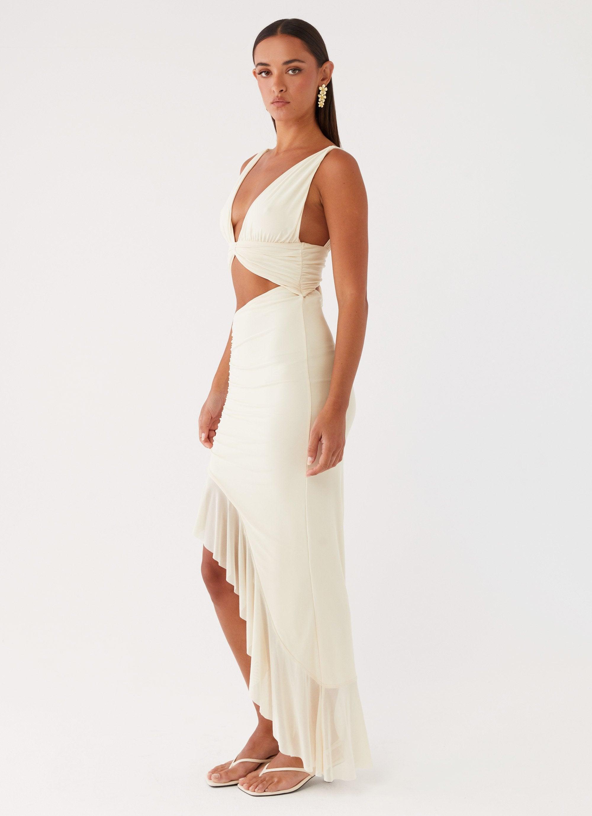 Luna Eclipse Cut Out Maxi Dress - Lemon Product Image