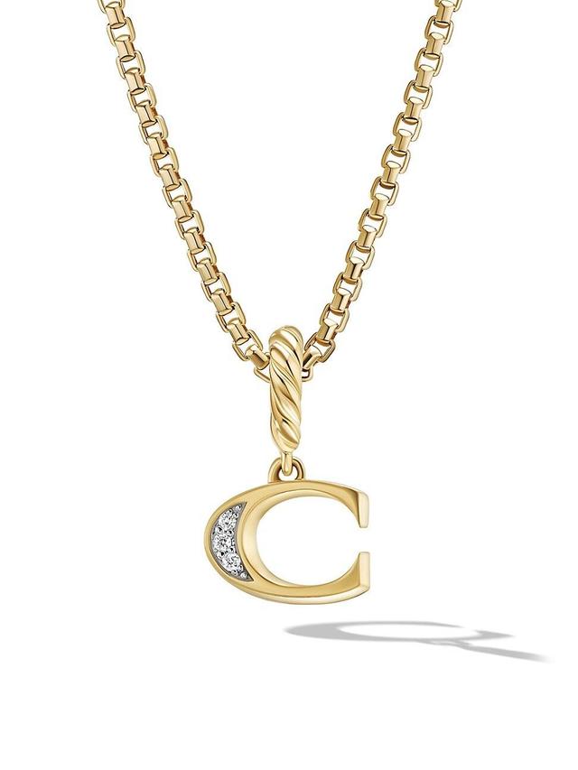 Womens Pav Initial Pendant in 18K Yellow Gold with Diamonds Product Image