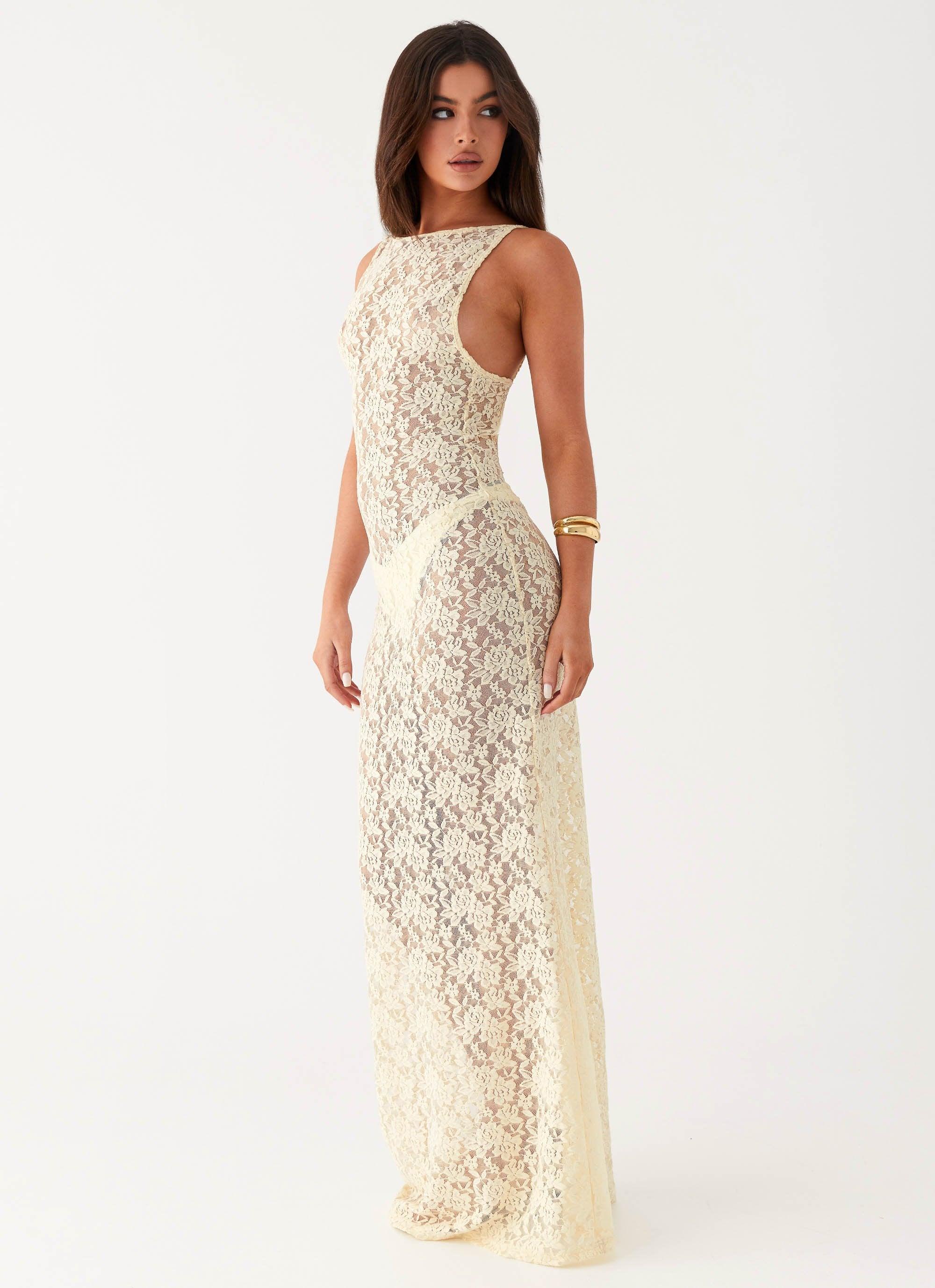 Promised Land Lace Maxi Dress - Ivory Product Image