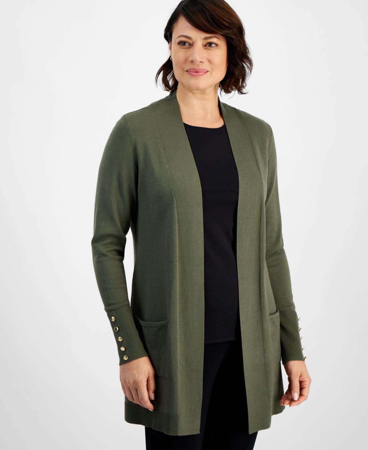 Jm Collection Womens Button-Sleeve Flyaway Cardigan, Xs-4X, Created for Macys Product Image