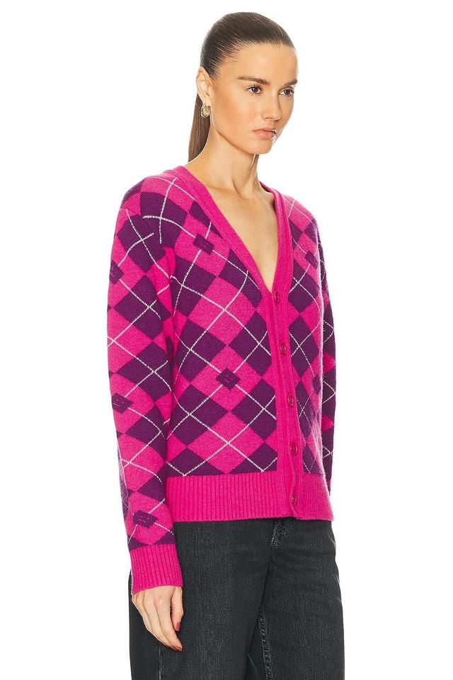 Acne Studios Face Printed Cardigan in Pink Product Image