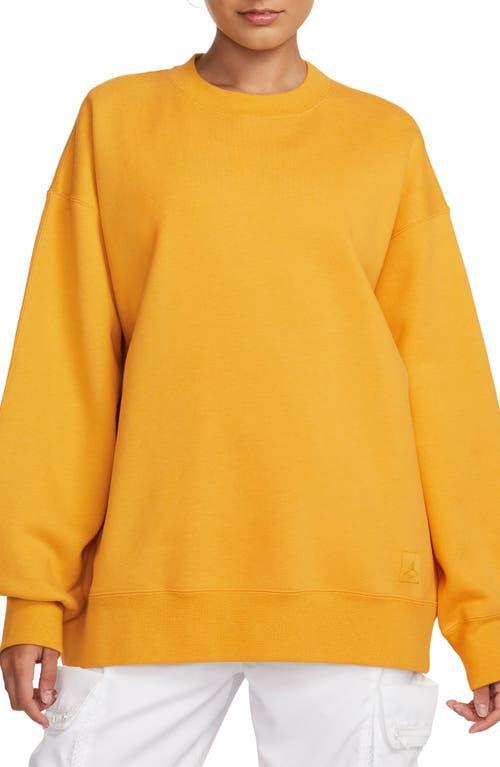 Jordan Womens Jordan Flight Fleece Crew - Womens Yellow Ochre/Heather Product Image