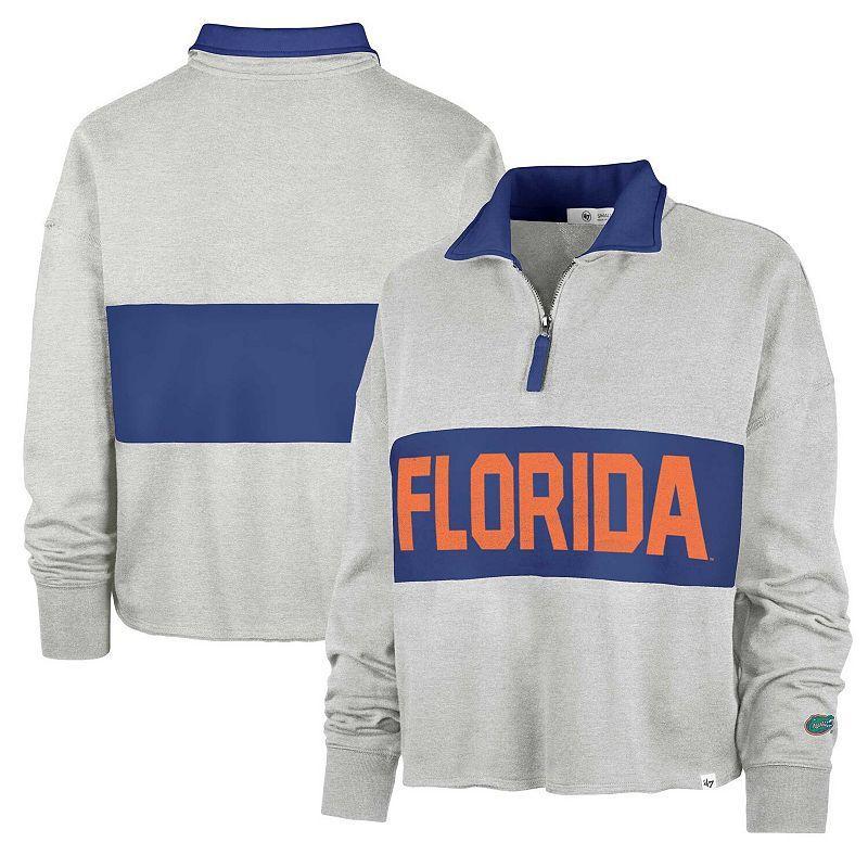 Womens 47 Gray Florida Gators Next Level Remi Cropped Quarter-Zip Sweatshirt Product Image