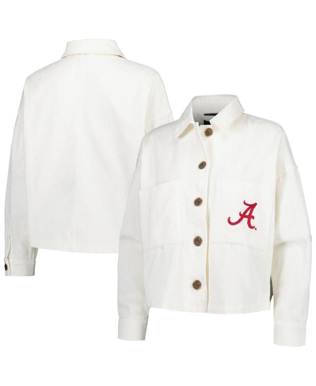 Womens Hype and Vice White Alabama Crimson Tide Corduroy Button-Up Jacket Product Image