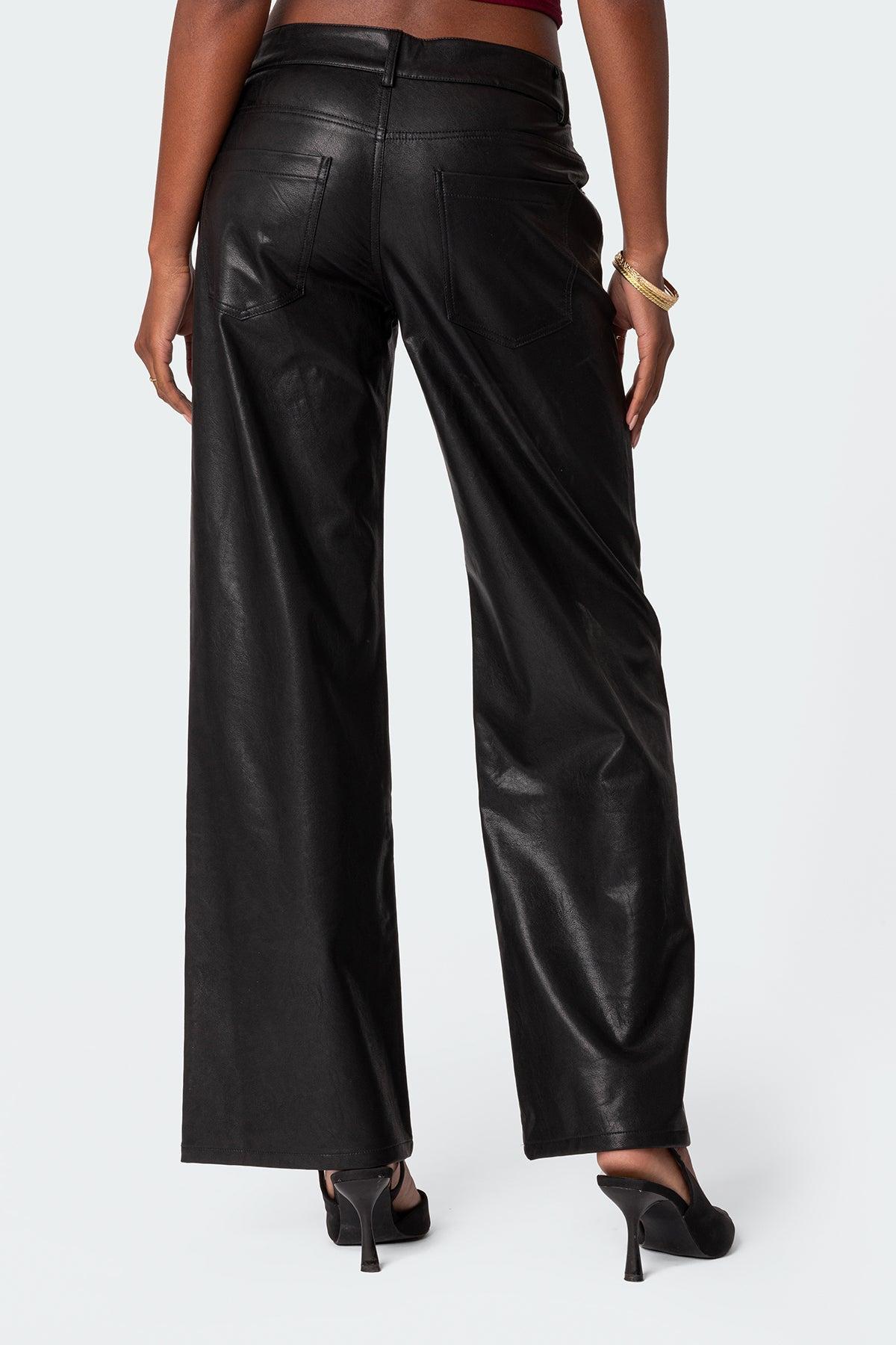 Faux Leather Straight Leg Pants Product Image