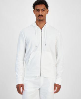 Michael Kors Mens Zip-Front Long Sleeve Knit Hoodie Product Image