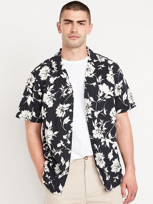 Short-Sleeve Floral Camp Shirt Product Image