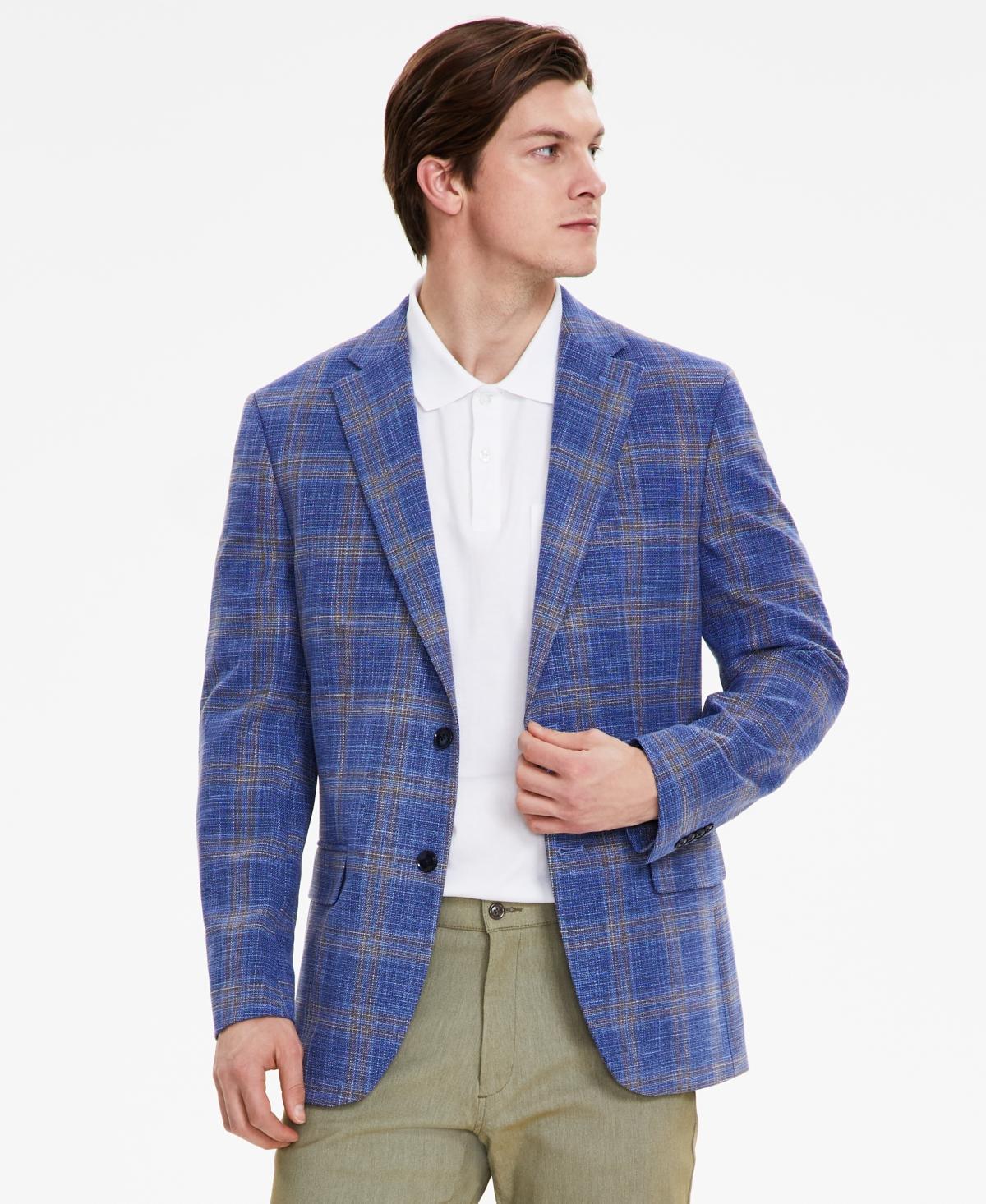 Tommy Hilfiger Mens Modern-Fit Check Sport Coat - Blue Product Image