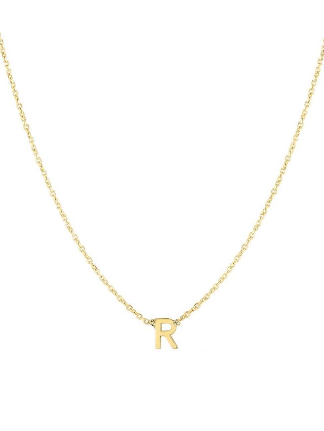 Womens 14K Yellow Gold Initial Pendant Necklace Product Image